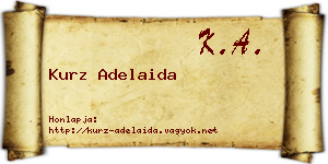 Kurz Adelaida névjegykártya